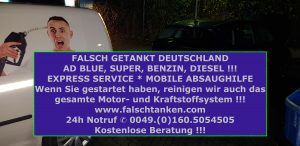 Pannenhilfe falsch-getankt auto falschgetankt Werbung mit Telefonnummer 01605054505 Auto Pannenhilfe 24h Notdienst Mobil in München Super statt Diesel falsch-getankt-Deutschland-Soforthilfe