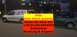 falsch-getankt-Kraftstoff-absaugen auto falschgetankt Werbung mit Telefonnummer 01605054505 Auto Pannenhilfe 24h Notdienst Mobil in München Super statt Diesel Kraftstoff absaugen nach Fehlbetankung Seat VW