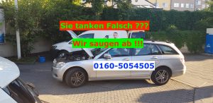 Pannenhilfe falsch-getankt auto falschgetankt Werbung mit Telefonnummer 01605054505 Auto Pannenhilfe 24h Notdienst Mobil in München Super statt Diesel Mercedes Benz