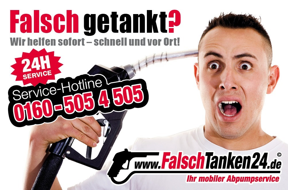 falsch-getankt-Deutschland-Soforthilfe Pannenhilfe falsch-getankt auto falschgetankt Werbung mit Telefonnummer 01605054505 Auto Pannenhilfe 24h Notdienst Mobil in München